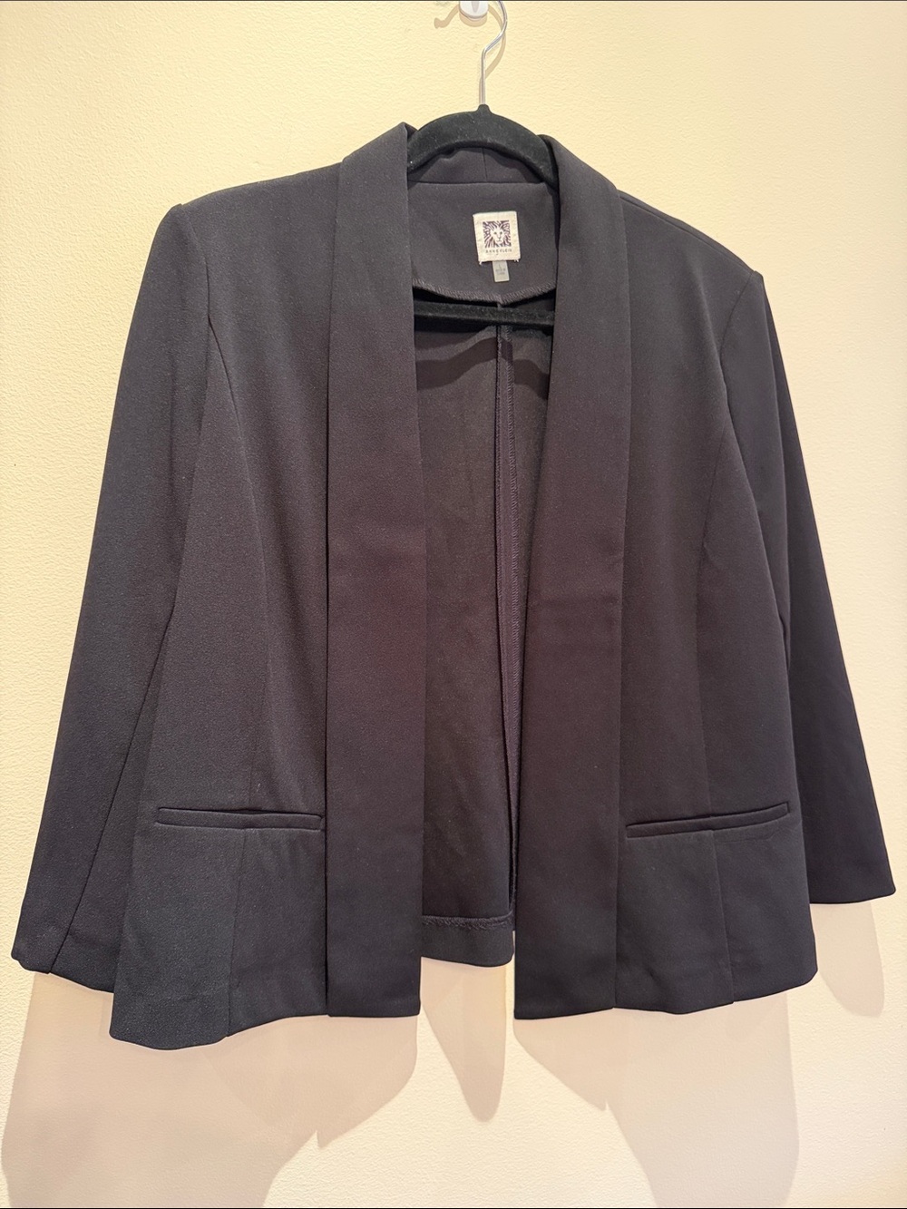 Anne Klein - Black Hip-Length Blazer